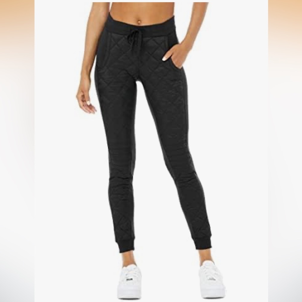 Alo Yoga® Airbrush Winter Warm High-Waist Moto Putter Pant. Black Size S. EUC